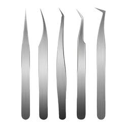 Jimmy Home Stainless Steel Thickened Tip Tweezers Machine Special Elbow Straight Head Household Small Tweezers Thread Clamping Tool