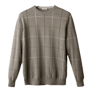 
GORNIA/Gronia men's long-sleeved sweater fashionable checked wool round neck warm cardigan men