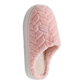 Buy one get one free cotton slippers for women autumn and winter indoor home household non-slip footwear feeling warm plush slippers for men