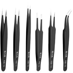 Delixi stainless steel tweezers anti-static fine tips
