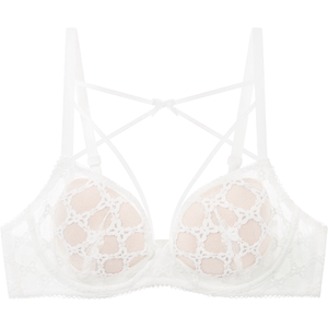 
Miss Curious Sexy Underwear Women's Lace Pure Desire Big Breast Showing Small Bra Set Ultra-Thin Small Breasts Not Empty Cup White