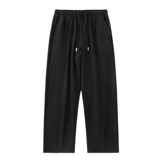 Foreign trade export original single tide brand men's casual trousers loose straight trousers in summer thin -drying ice silk pants