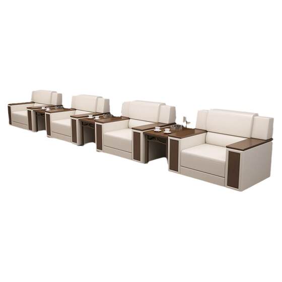 
Office sofa reception area conference room VIP negotiation leather single seat conference sofa coffee table combination