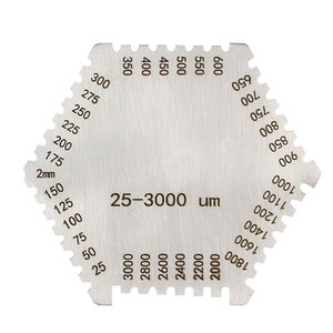 
Qixin wet film card wet film comb thickness gauge stainless steel hexagonal hexagonal wet film thickness gauge 25-3000um