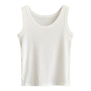 
Pure white bottoming cotton camisole women's inner wear 2026 spring and summer new style high-end outer wear top with breast pads