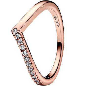 
Pandora Pandora Ole One-sided Pavé Wishing Bone Ring Rose Gold Niche