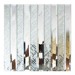 Long edged mosaic mirror crystal glass wall sticker