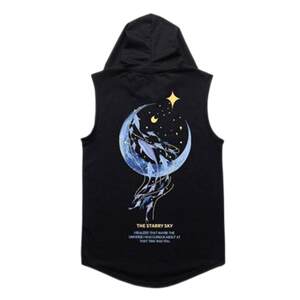 
Sports basketball uniform hurdle hooded sweatshirt fitness cotton hooded vest men summer internet celebrity sleeveless vest T-shirt