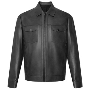 
[Sheepskin] Lilang cotton genuine leather leather jacket men's business casual lapel spring and autumn new jacket jacket men's clothing