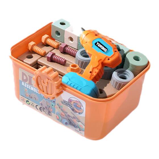 
Screw-twisting toy children's educational disassembly and repair tool box boy's electric drill can assemble nuts for babies aged 3 to 6 years old