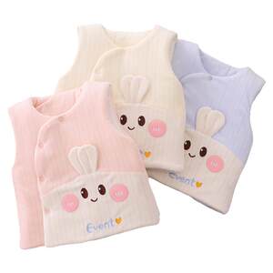 
Baby vest in autumn and winter, thickened cotton plus velvet horse clip for men and women, warmth, wear small vest vest jacket