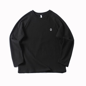 
Offline 1880 ultra-fine double-sided velvet self-heating autumn and winter retro color matching long-sleeved T-shirt for men and women couples trendy bottoming shirt