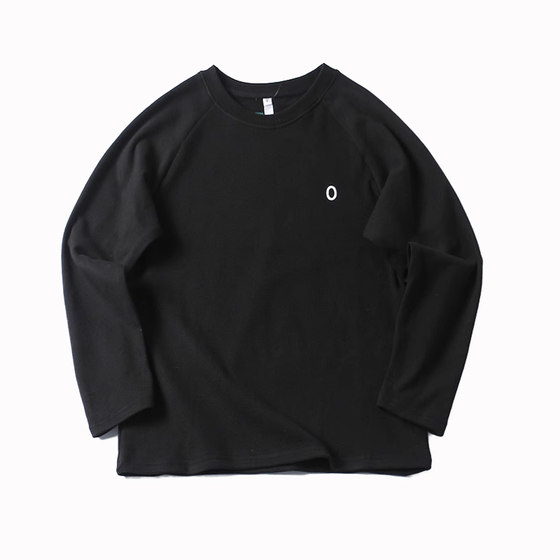 
Offline 1880 ultra-fine double-sided velvet self-heating autumn and winter retro color matching long-sleeved T-shirt for men and women couples trendy bottoming shirt