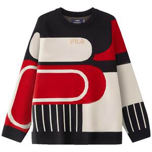 
FILA KIDS children's clothing children's sweater spring style boys and girls New Year's round neck loose pullover knitted sweater