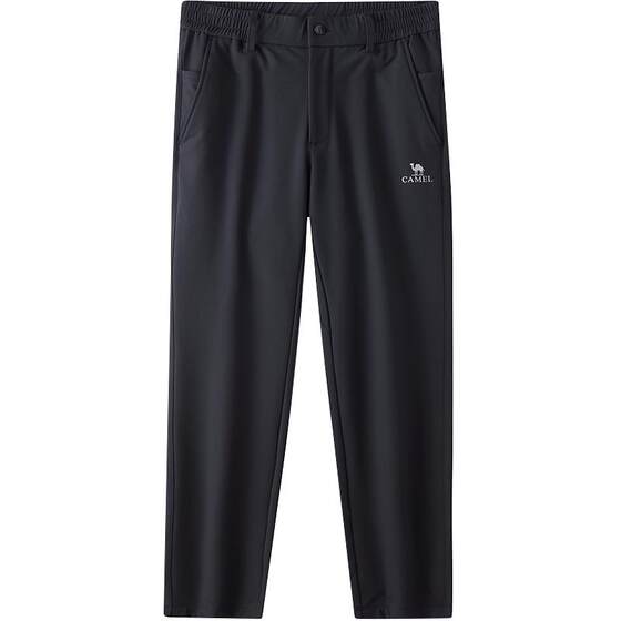 Camel men's casual trousers men's winter plus velvet thickened warm anti -static straight splash water -proof soft shell pants
