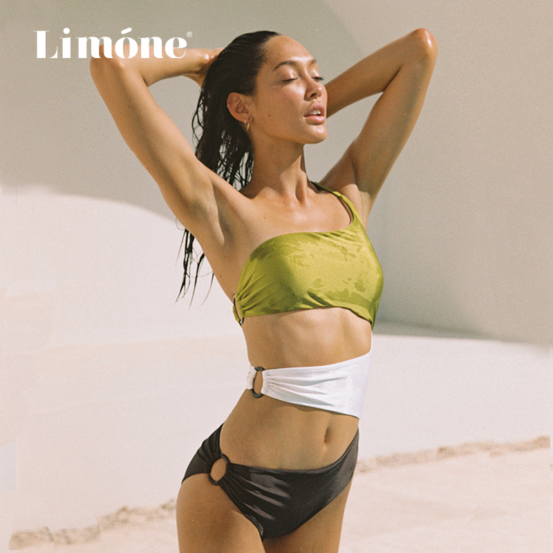 【会员福利直降6折】Limone2021夏季单肩连体泳衣泡温泉度假泳装