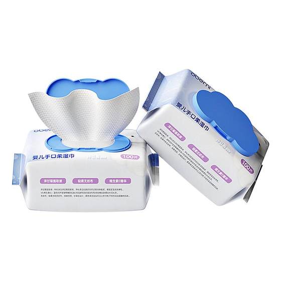 Obeni baby wipes for children's hands and mouth special baby wipes for family affordable package thickened and enlarged 100 pumps
