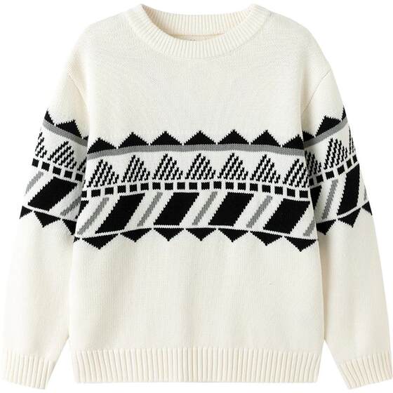 
Balabala children's parent-child knitted sweaters for boys and girls, autumn and winter children's clothing, baby bottoming shirts