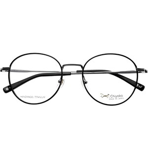 Japanese Chiyoko glasses frame for men and women, ultra-light pure titanium retro round frame, large face, black handmade glasses frame 7904