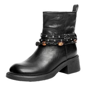 
Belle Thick High Heel Fashion Boots Brown Boots Women's Genuine Leather Thick Soled Cotton Shoes Maillard Western Boots F2L1DDD5