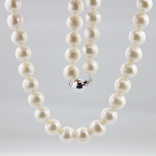 Жемчужина Дианы 9 - 10 мм Почти круглая пресноводная жемчужная ожерелье подарит маме и бабушке короткий подарок на день рождения