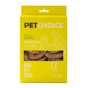 
PetChoice Paw Heart Select Mini Chicken Neck Cat Lymph Grinding Snacks Dog Pet Food 50g