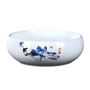 
Hydroponic flower pot ceramic copper coin grass water lily water lotus pot treatment clearance non-porous daffodils internet celebrity special pot round shape