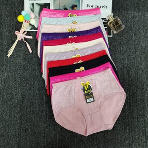 
Two free shipping for American medium and high waist cotton briefs for women single breathable mother shorts antibacterial medium and large version