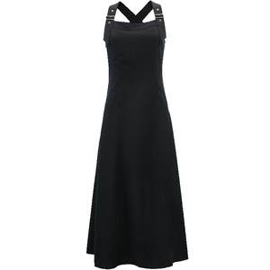
[ONLY Outlet] Autumn and winter casual and versatile solid color high-waisted mid-length suspender dress for women