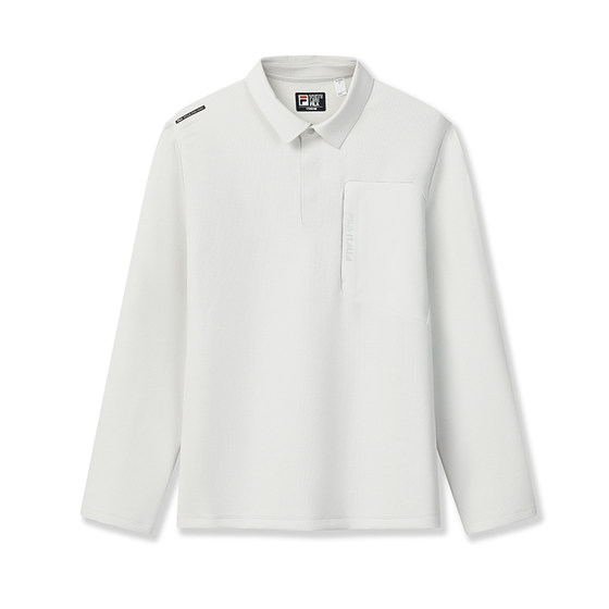 
FILA official men's knitted long-sleeved POLO shirt 2026 spring new simple casual and comfortable top