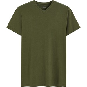 
HM men's and women's T-shirt spring inner shoulder V-neck top cotton short-sleeved bottoming shirt clothes 0570003