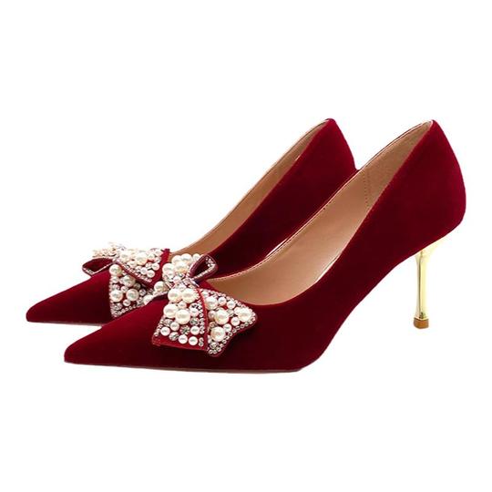 Sakurada kawashima Red Chinese Wedding Shoes Sweet High