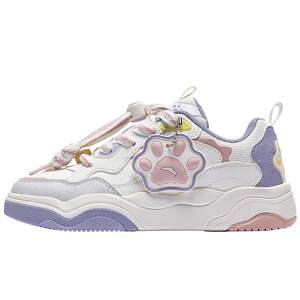 
Cute Pet Shoes丨Anta Children's Sports Shoes Girls' Skateboard Shoes 2025 Spring Low-top Wear-Resistant Skateboard Shoes White Shoes