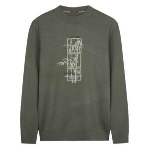 
Talented men's wool sweater men's 2025 spring and autumn new style bottoming jacquard round neck pullover casual sweater