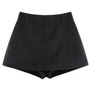 
MULVAN Korean high-waisted skirt for women in autumn and winter new slim and versatile woolen wool anti-exposure pants short skirt