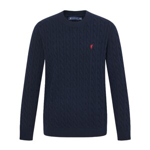 
[Special Offer] POLOWALK Men's Knitwear 2025 Autumn and Winter New Arrival Cable Sweater Round Neck Pullover Inside