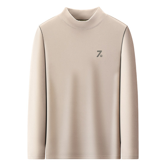 
Authentic Italian German velvet long-sleeved T-shirt for men in autumn and winter half turtleneck double-sided velvet inner with slim bottoming shirt top