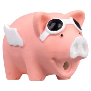 
Qmonster latex pig barking dog sound toy flying pig crush interactive play molars small, medium and large dogs