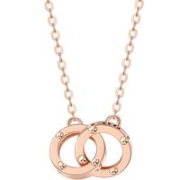 Chao Hongji 18k Gold Chain Necklace With Ring Buckle - Rose Gold Clavicle Chain Gift For Girlfriend
