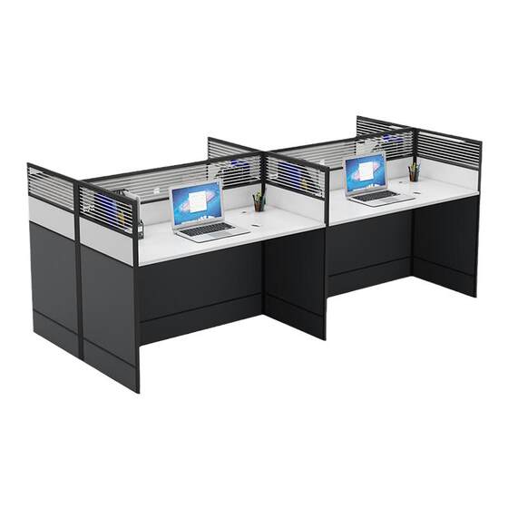 
Staff office desk chair combination office screen work station table 2/4/6 people simple modern bezel card holder