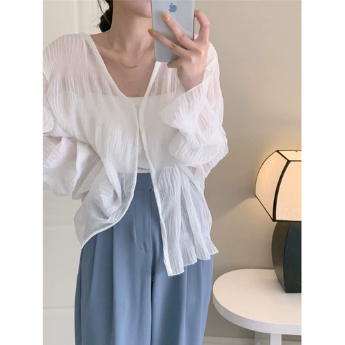 Летний тонкий кардиган, одежда для защиты от солнца, рубашка, куртка