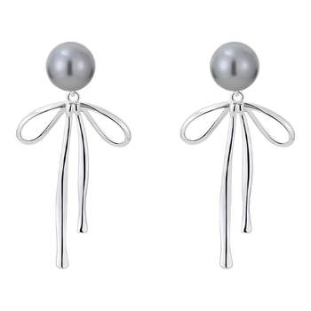 DODOGOGO bow pearl earrings