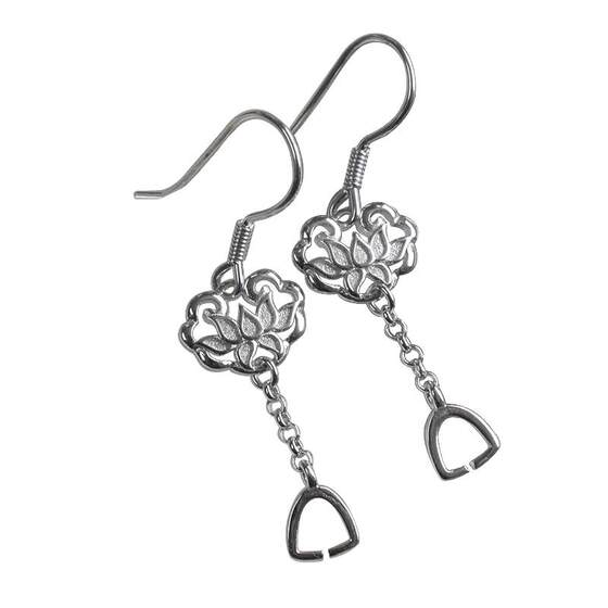 
Yanzijia retro pendant pendant clip-on s925 silver earrings empty support niche hand-made sterling silver earrings earrings accessories