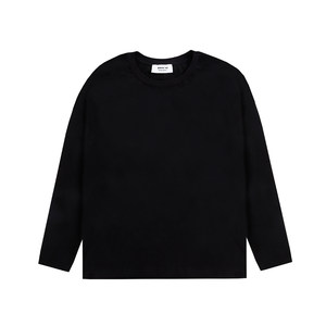 [Limited Welfare] 2 pieces of clothing! Bai Yan pure cotton solid color heavy thick long -sleeved T -shirt bottoming shirt men's black