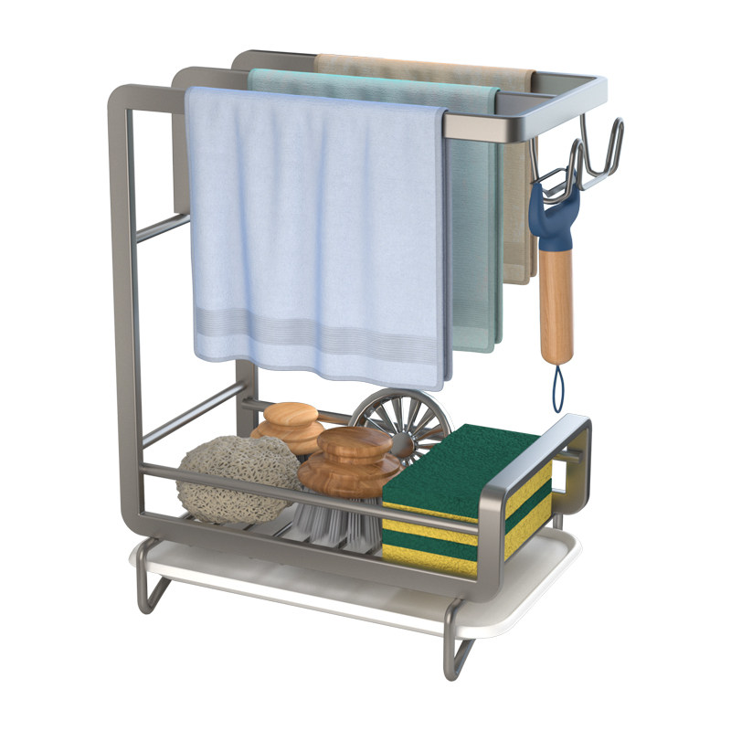 Iron Kitchen Rack Hengchen Iron Kitchen Rack - Minimalist Storage for Sink & Dishwasher