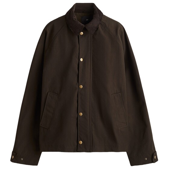 HM Men's Jacket Loose Fit Waxed Cotton Harrington Jacket 1295768