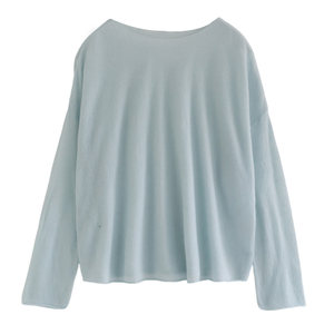 
Xu Da Lian Acridine Customized Paper Man Thin Tencel Wool Spring One-Neck Lazy Atmosphere Knitted Sweater for Women