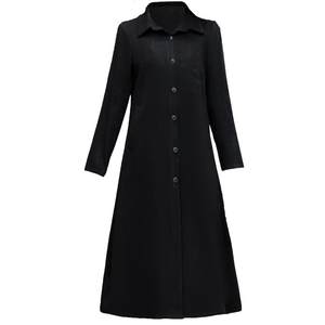 Autumn Windbreaker Women's Korean Edition Ice Flower Velvet Button Up Coat Over Knee Flip Collar Large Size Middle aged Mom Elegance Long Style