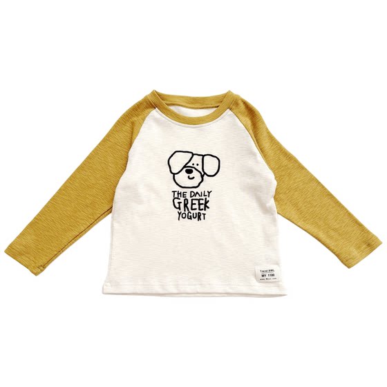 Soft, waxy and highly elastic ~ boys' raglan long-sleeved T-shirt 2026 spring new style, comfortable cartoon top for small and medium-sized children