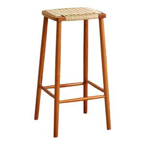 
Solid wood rope weaving bar square stool dressing stool home bar stool creative high stool rattan bar chair island chair